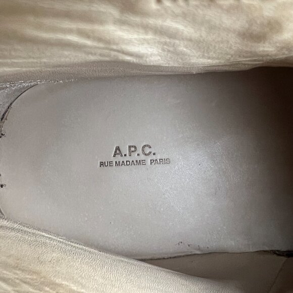 A.P.C. Boots Mens 8 / EU 41 Shoes Black Leather Crepe Sole Chelsea Ankle Zip APC - Picture 9 of 13